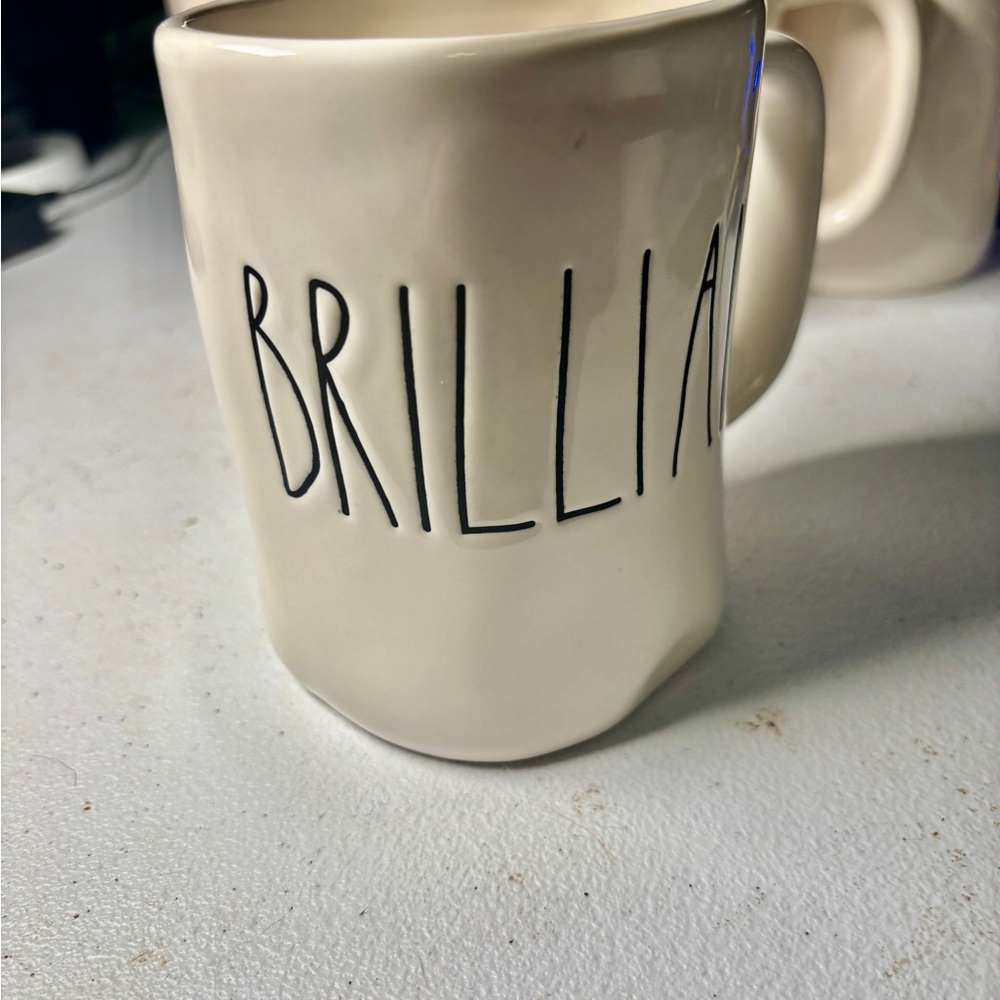 Rae Dunn Cream 'Brilliant' Mug